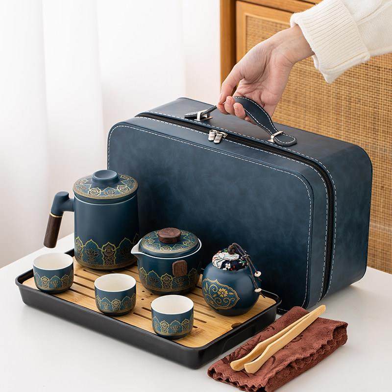旅行陶瓷功夫茶具套组家用户外露营泡茶一壶三四杯可携式礼品定制,餐饮具,旅行茶具,淘宝优惠券,粉丝福利购,淘宝优惠卷