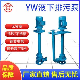 铸铁不锈钢无堵塞液下污泥泵液下污水泵 YW液下排污泵边立式