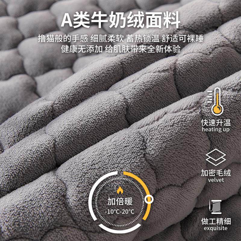 牛奶绒夹棉床笠单件加厚保暖珊瑚绒床罩2025年新款冬季床垫床包