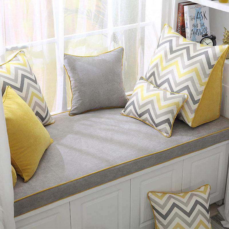 定制高级飘窗垫窗台垫北欧风四季通用可拆洗现代简约椰棕乳胶海绵