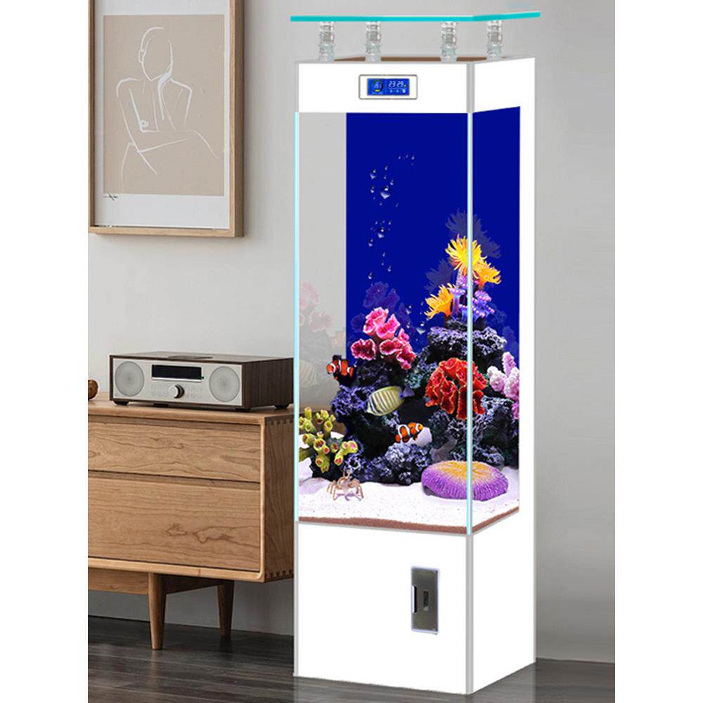 2025新款超白玻璃智能方形家用金鱼缸客厅中小型立式免换水水族箱
