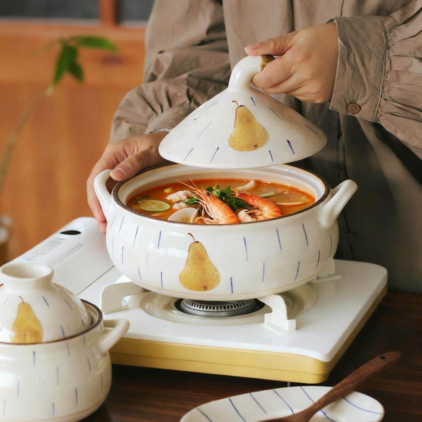陶瓷汤锅原创个性设计炖鸡汤玉米海鲜粥煮泡面宝宝辅食明火养生煲
