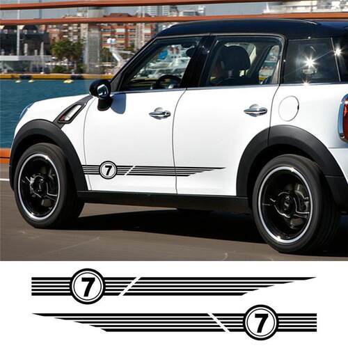 适用宝马mini Cooper 侧裙拉花车身贴改装装饰贴 可定制