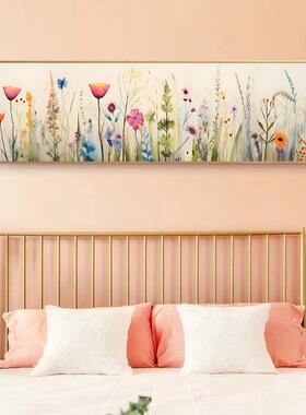 北格床头装饰画画 花卉治风Z43愈系客厅背景墙欧壁画 画横版温馨