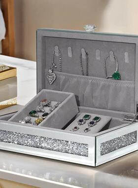 比精茨镶钻首饰盒高档致玻项璃首饰收纳盒手饰耳特饰炼新款BITZ！