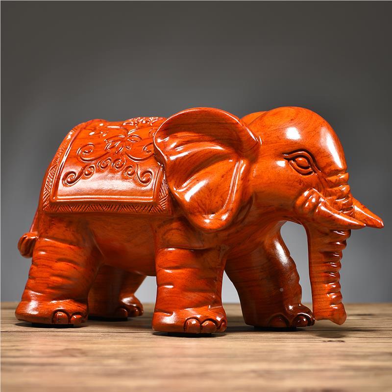 花送梨木雕吸水摆大象0饰一0对实玄关客厅电视木柜GG1GG0103333装