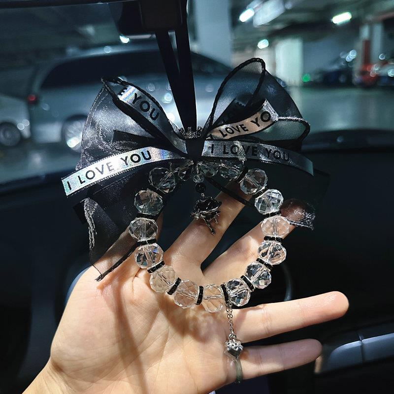 网淡红款车内水晶挂件车载后淡冷风09视镜吊坠冷风黑汽银系车装饰