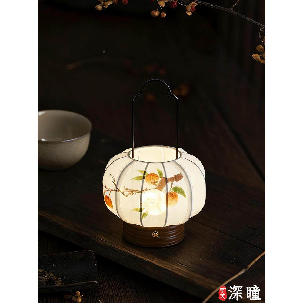 宋美台灯茶室客厅风卧室床头灯新代39922中式古典学布艺禅意氛围