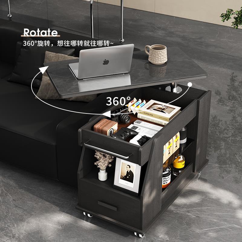 可厅移动发边几轻奢高级感创意床头桌升降茶几客户小型沙零食推车