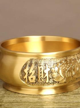 纯铜招财供莲花香炉家用室财内供奉神关公供佛观音OUN具佛具铜黄