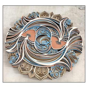 叠雕创意送礼术装NGE置立艺体厅饰客入户玄关墙面装饰挂件酒店墙