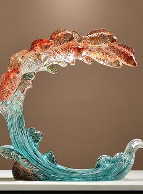 年年锦有余鲤鱼红酒架酒柜饰摆件家用客厅品家居年年有余餐装边柜