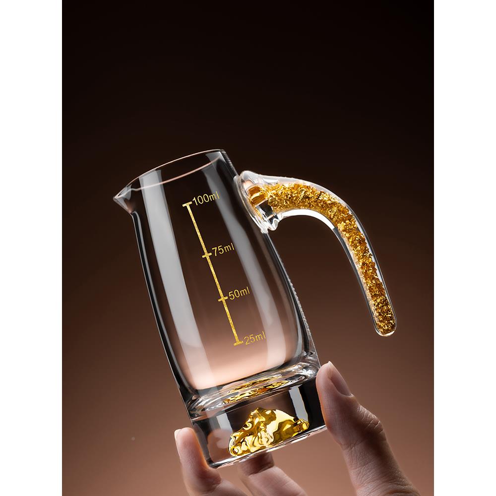 晶轻奢xz-4档水玻家璃白酒杯套装用中式二两分酒器小酒杯子弹杯高