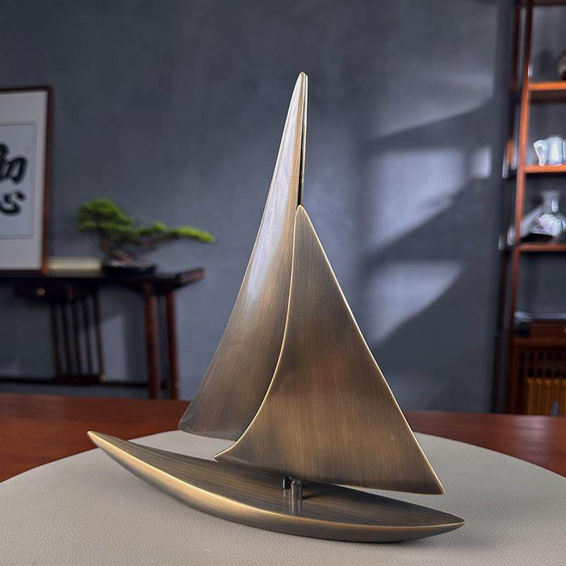 帆风CFPL帆船铜饰顺书房客厅电视摆柜装饰办公室一桌面送领导高档