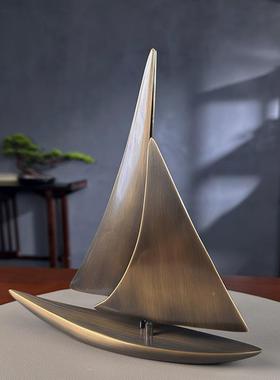 帆风CFPL帆船铜饰顺书房客厅电视摆柜装饰办公室一桌面送领导高档