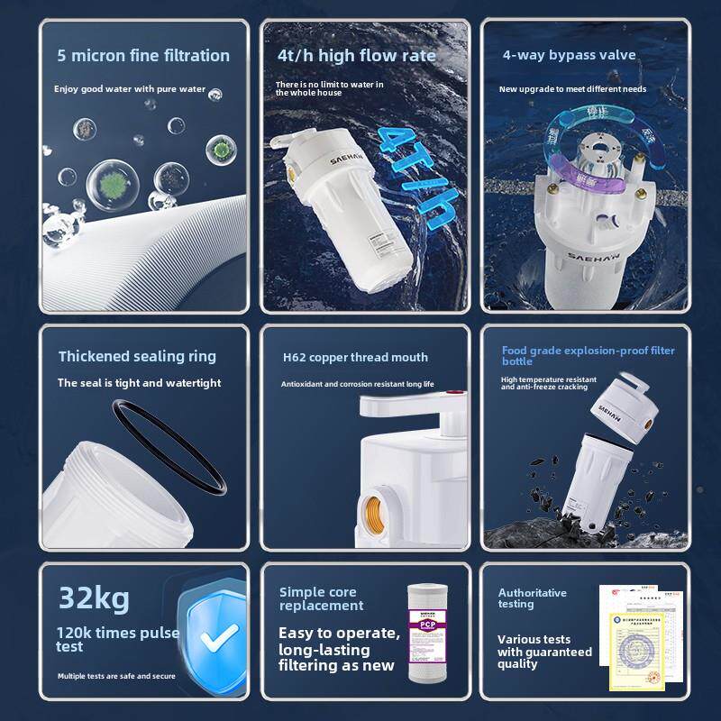 韩世大胖反冲洗大白瓶滤家用全屋前QZ2000置过滤器来水前置过净水