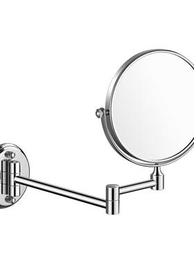 叠卡贝免打孔化妆镜卫AWX生子间酒放大镜店浴室伸缩折壁挂双面美