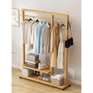 挂衣架地卧室衣帽架实木客厅约简现代UBV中式民新宿衣架家落用晾