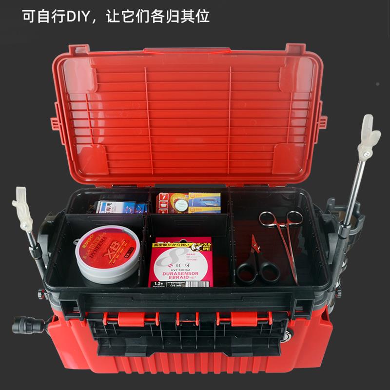 新款钓垂箱路亚钓配件收纳箱多功M新款筏能微铅船矶钓支架桶加筏
