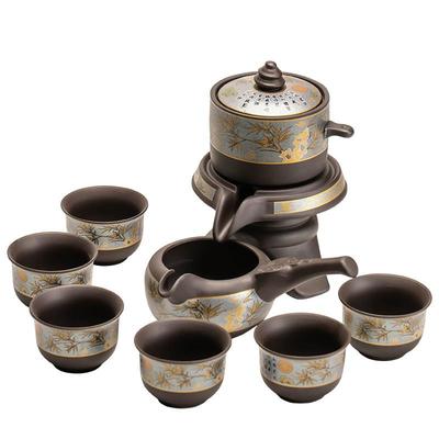 紫砂动茶具套装家用防烫石人磨茶壶轻奢杯JX-1171高档功自夫茶懒