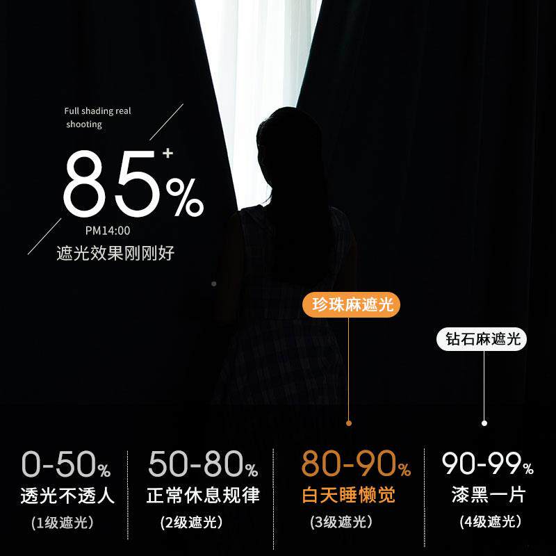 加厚卧室窗帘全遮光棉麻挂式2厅01年新款客隔音钩成品遮阳2布2ZZM