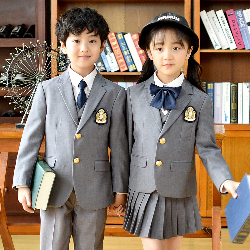 西装班服小学生校服春秋冬季英伦学院风男女童西装外套幼儿园园服