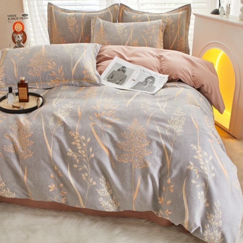 网红加厚全棉磨毛被套单件被罩100纯棉160x210秋冬1米5床单四件套