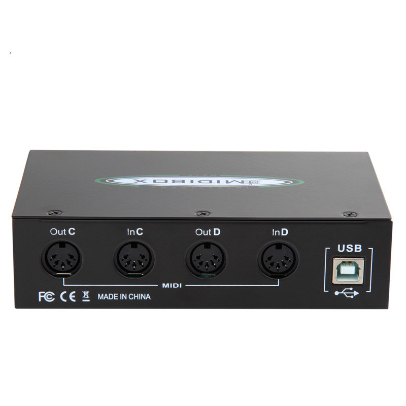 USB MIDI音乐编辑盒4进4出分线控制转换器4X4MIDI带合并功能merge