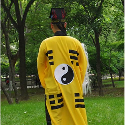 新款道士服道服道袍长袍套装古装武侠法衣道家衣服太极八卦经衣林