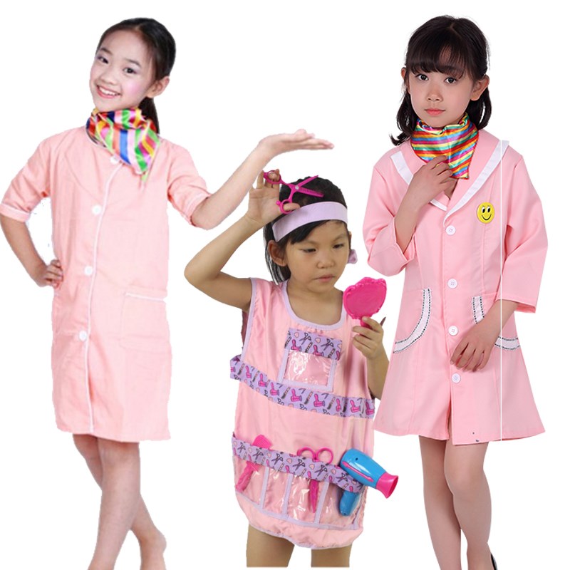 儿童职业工作体验服六一幼儿园美容师美发师理发师角色表演服装