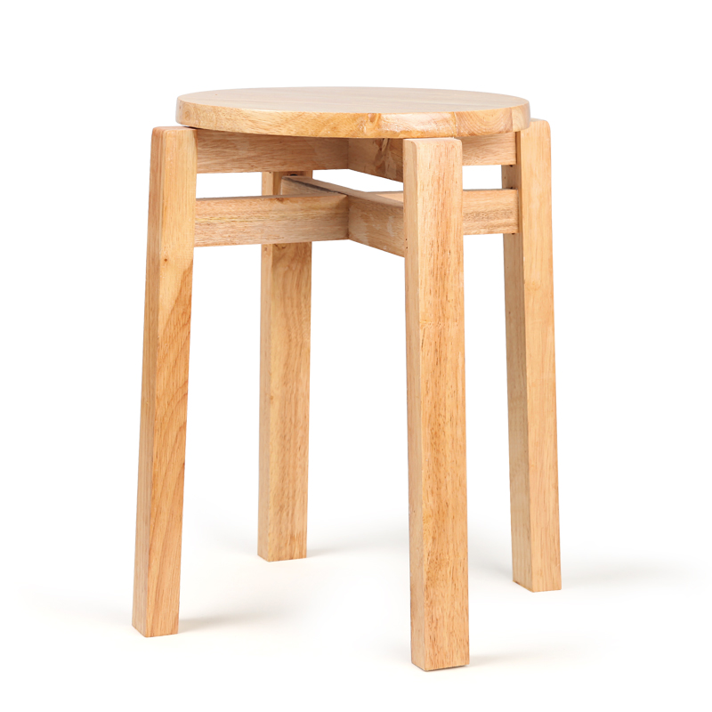 实木圆凳子饭店椅子家用餐桌凳加位小板凳餐厅櫈子叠加新中式登子