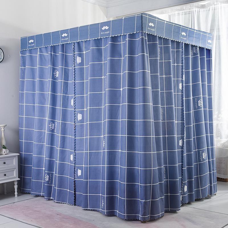 遮光帘家用卧室双人床1.5m1.8米床幔遮光布单人床0.9m布帘全包围