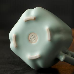 天青汝窑公道杯功夫茶具开片可养汝瓷茶海分茶杯家用分茶器中式