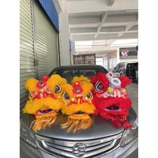 新款可眨眼泡沫舞狮耐摔轻巧醒狮表演舞台全羊毛佛装醒狮狮头