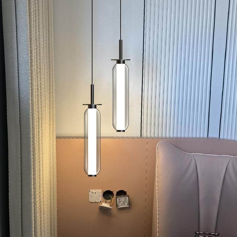 床头灯卧室吊灯吧台高级感轻奢屏风吊线 线灯鱼线 线玄关创意主卧