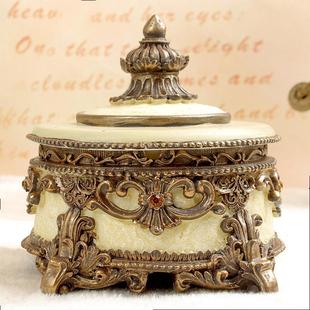 欧式圆形烟灰缸带盖创意个性复古客厅摆件男士家用有盖防飞灰大号