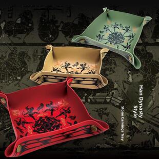 上图文创汉风系列 画像石托盘 PU便携收纳盒办公居家玄关装饰礼品