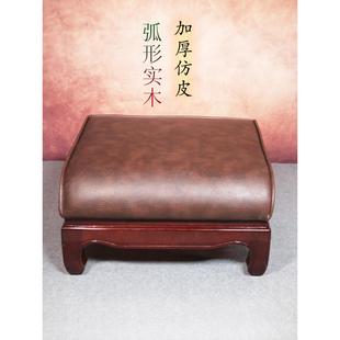 高档皮拜垫寺庙家用跪拜凳蒲团坐垫拜佛烧香磕头皮垫布垫佛具实木