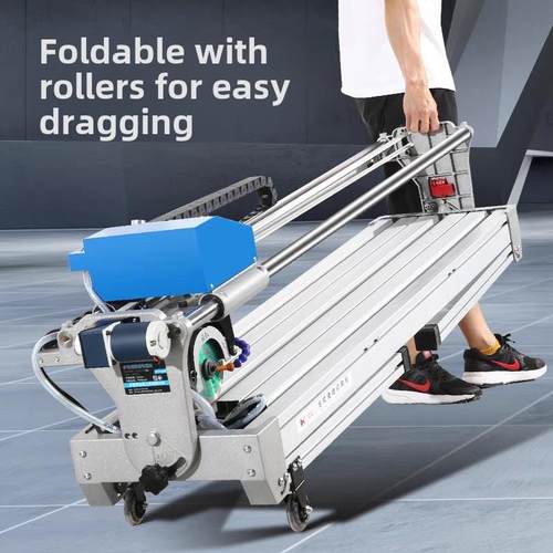 开槽边板岩地板砖微晶石45度倒角切割一体机