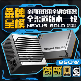 1050W全模组金牌双认证 金河田Nexus 850 750 ATX3.1电源 Gold650