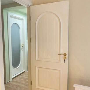 重庆高端法式 复古实木复合烤漆门房间卧室黑色木门家用室内卫生间