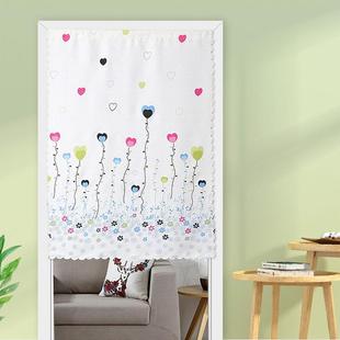 免打孔门帘卧室布艺帘子厨房饭店门帘卫生间厕所风水半帘魔术贴