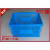 755特大号塑料周转筐长方形加厚服装 厂用带轮箱子快递框网眼胶箱