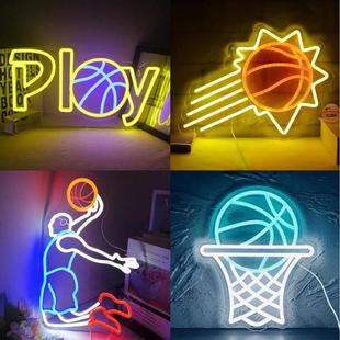 定制霓虹灯LED灯外贸篮球造型灯气氛灯发光字字母灯装饰灯灯牌