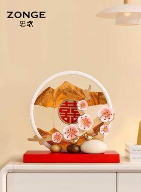 采购产品新婚夫妇喜事礼品，流沙画，家居饰品，创意冬梅喜鹊，的