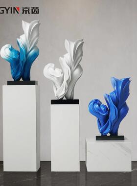 客厅摆件大型雕塑装置落地工艺品入户玄关楼梯间橱窗花型艺术摆件