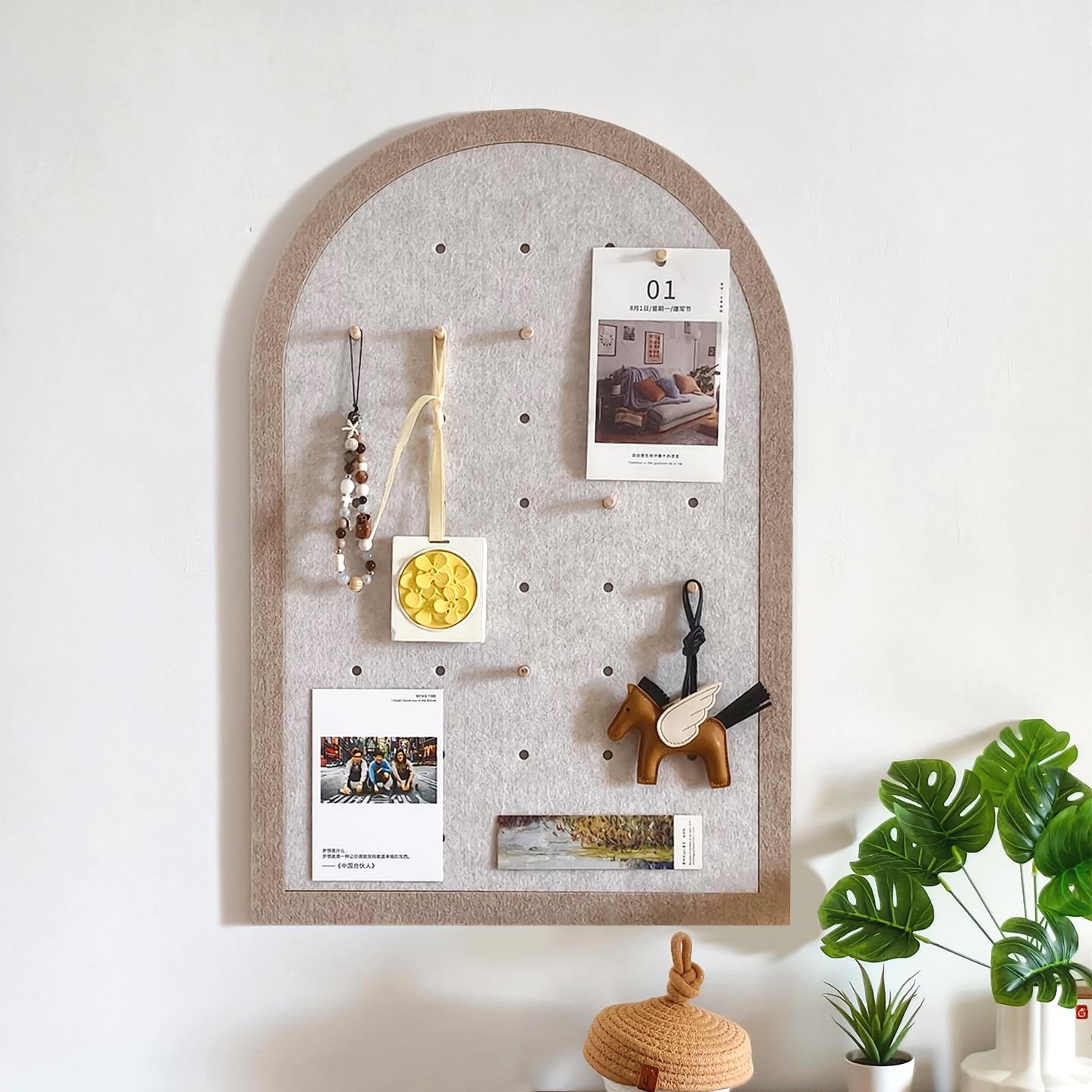 毛毡拱形洞洞板墙贴照片墙免打孔安装遮瑕墙贴不伤墙送小木棒