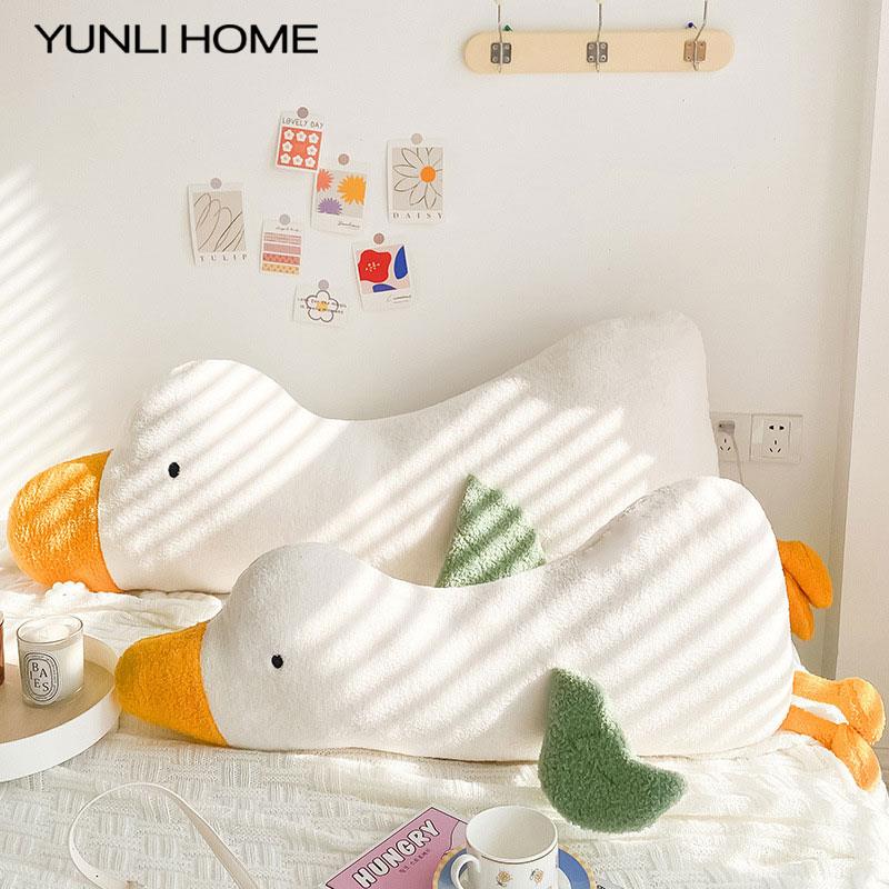 床头靠垫可爱大白鹅女生睡觉夹腿抱枕床上超软靠枕大靠背垫可拆洗