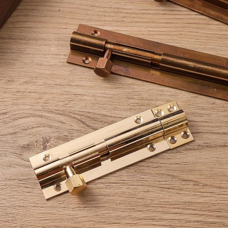 插销门栓门扣木门窗防盗黄铜插销锁卫生间加厚明装老式门销插销