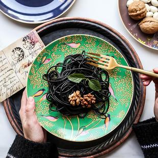 菜盘子创意西餐牛排下午茶点心陶瓷圆盘 骨瓷家用8英寸盘子欧式